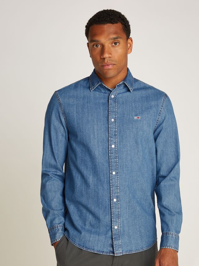 Rglr Fit Shirt Mid Blue fra Tommy Jeans