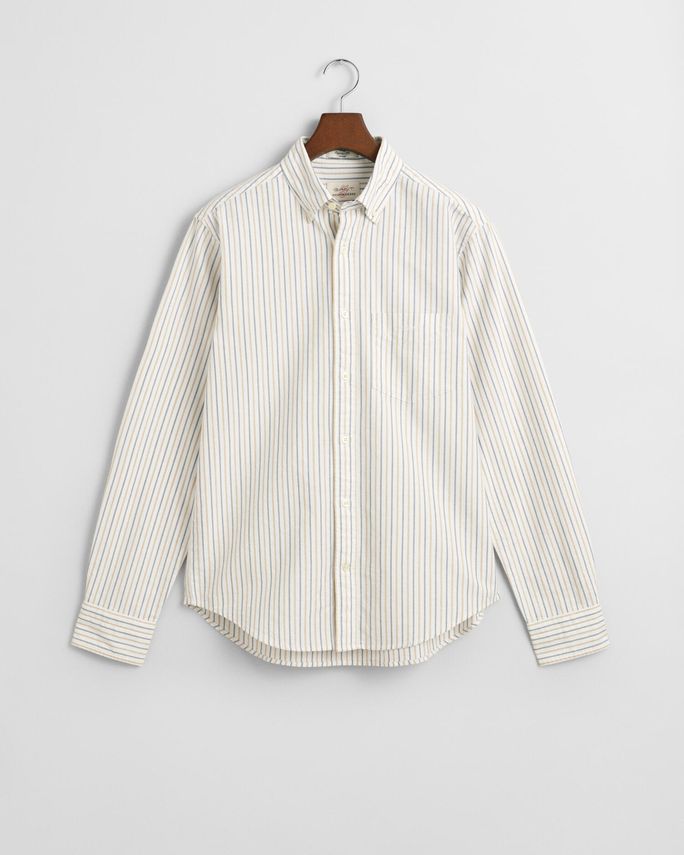 Reg Oxford Stripe Shirt fra Gant