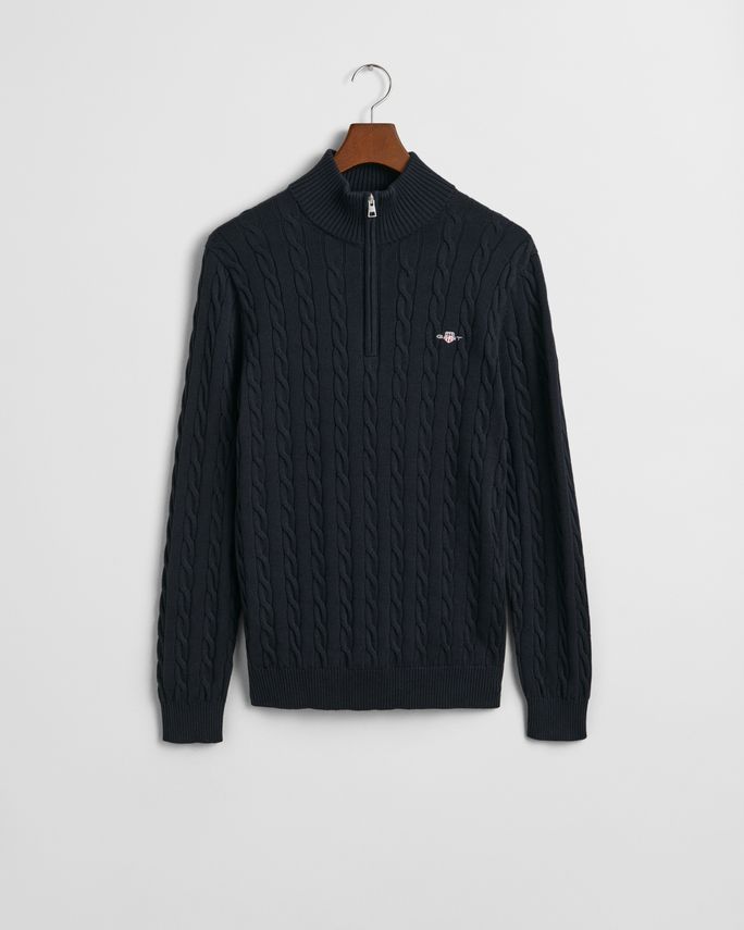 Cotton Cable Half Zip fra Gant
