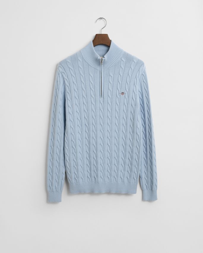 Cotton Cable Half Zip fra Gant