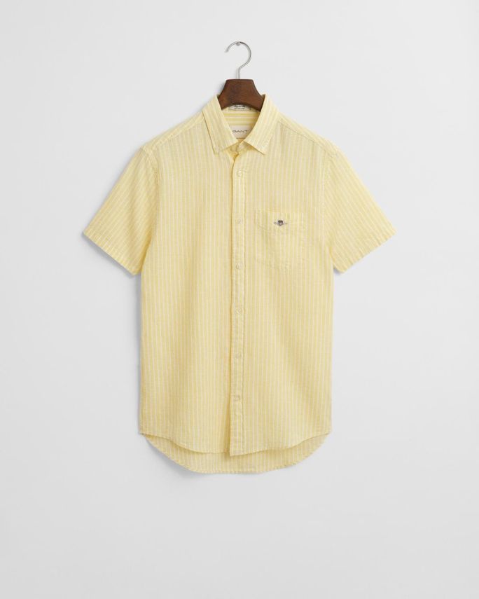 Reg Cotton Linen Stripe Ss Shirt fra Gant
