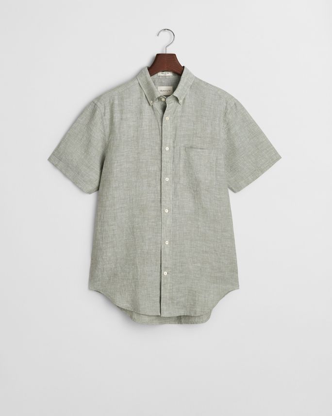 Reg Linen Ss Shirt fra Gant