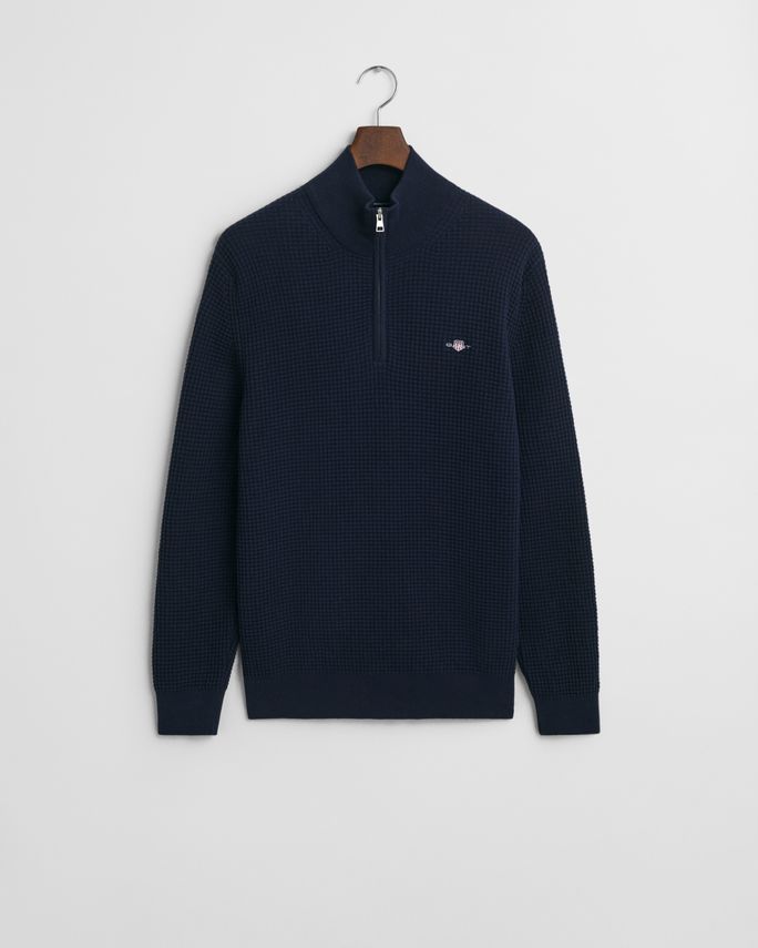 Textured Cotton Half Zip fra Gant