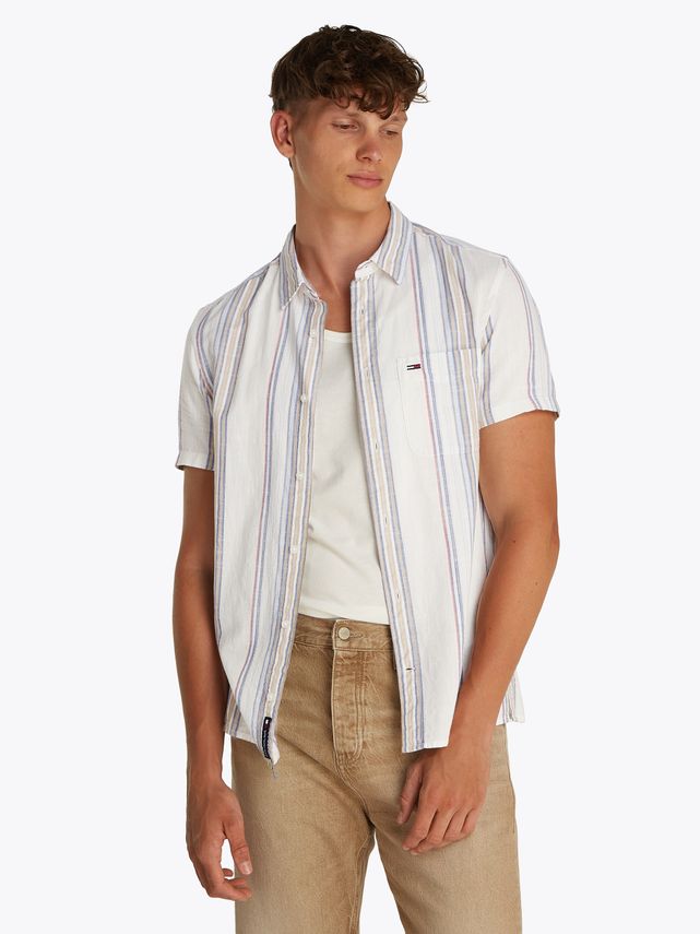 Tjm Reg Slub Stripe Ss Shirt Ext fra Tommy Jeans