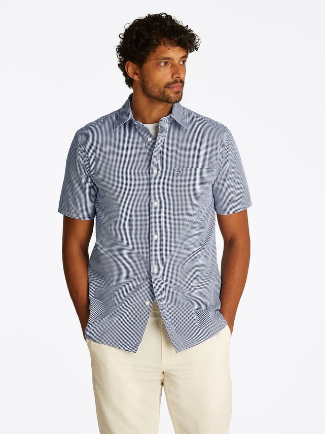 Seersucker Gingham Ss Rf  Shirt fra Tommy Hilfiger