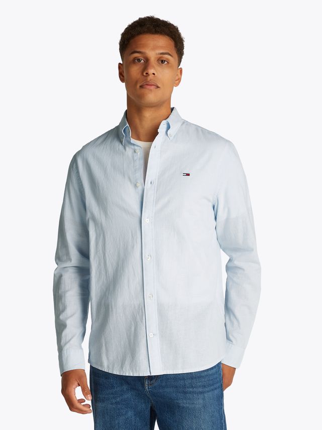 Tjm Reg Linen Blend Ls Shirt Ext fra Tommy Jeans