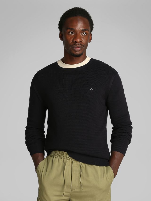 Micro Waffle Texture Cn Sweater fra Calvin Klein