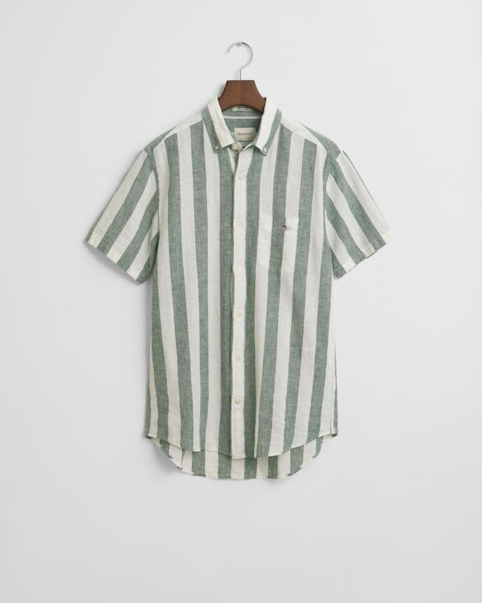 Reg Cotton Linen Stripe Ss Shirt fra Gant