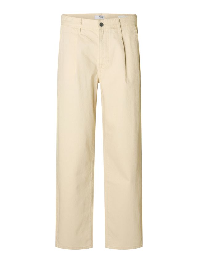 Slh220 Loose Kobe Pleat 5511 Ecru J fra Selected