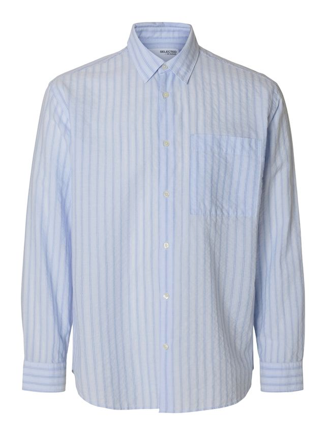 Slhrelaxwilfred Seersucker Ls Shirt fra Selected