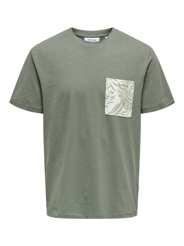 Onsperry Life Reg Leaf Ss Pockettee fra Only & Sons
