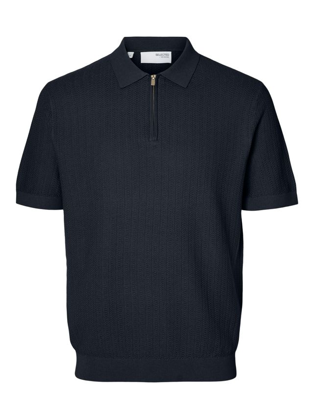 Slhcran Ss Knit Structure Half Zip fra Selected