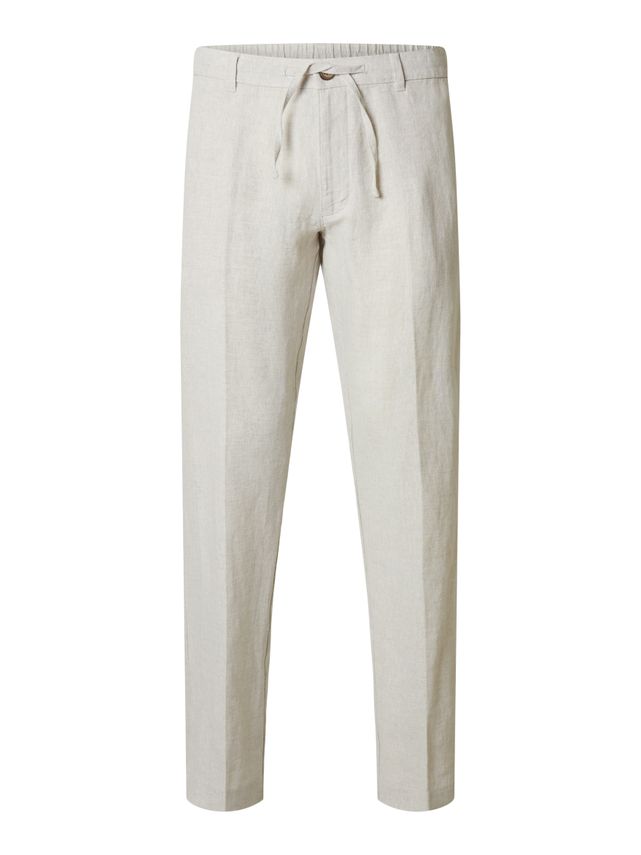 Slh196 Straight Leroy Linen Bld Pnt fra Selected