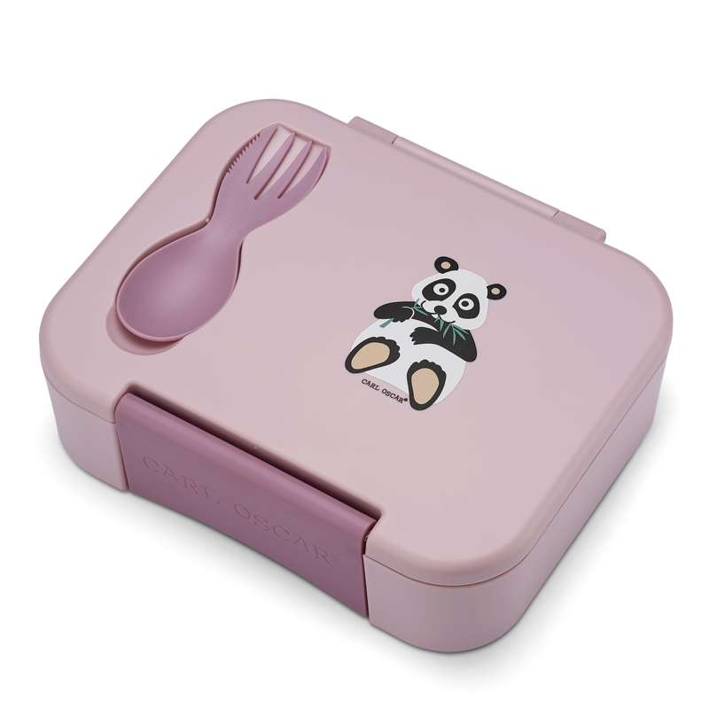 Bentobox Madkasse M. Cutelery   Kids   Panda   Rosa fra Carl Oscar