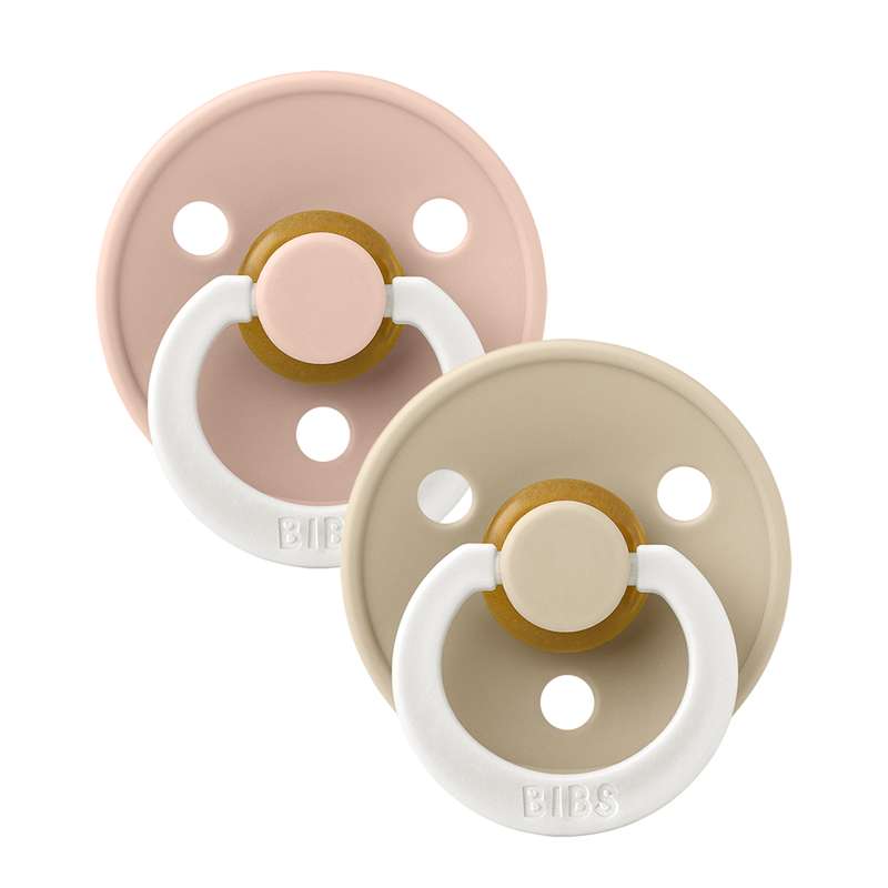Symmetrisk Colour Sut   2 Pak   Str. 2   Naturgummi   Glow   Blush Vanilla fra Bibs