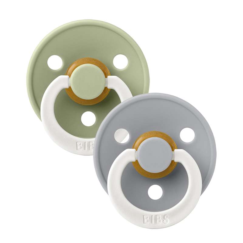 Anatomisk Colour Sut   2 Pak   Str. 1   Naturgummi   Glow   Sage Cloud fra Bibs