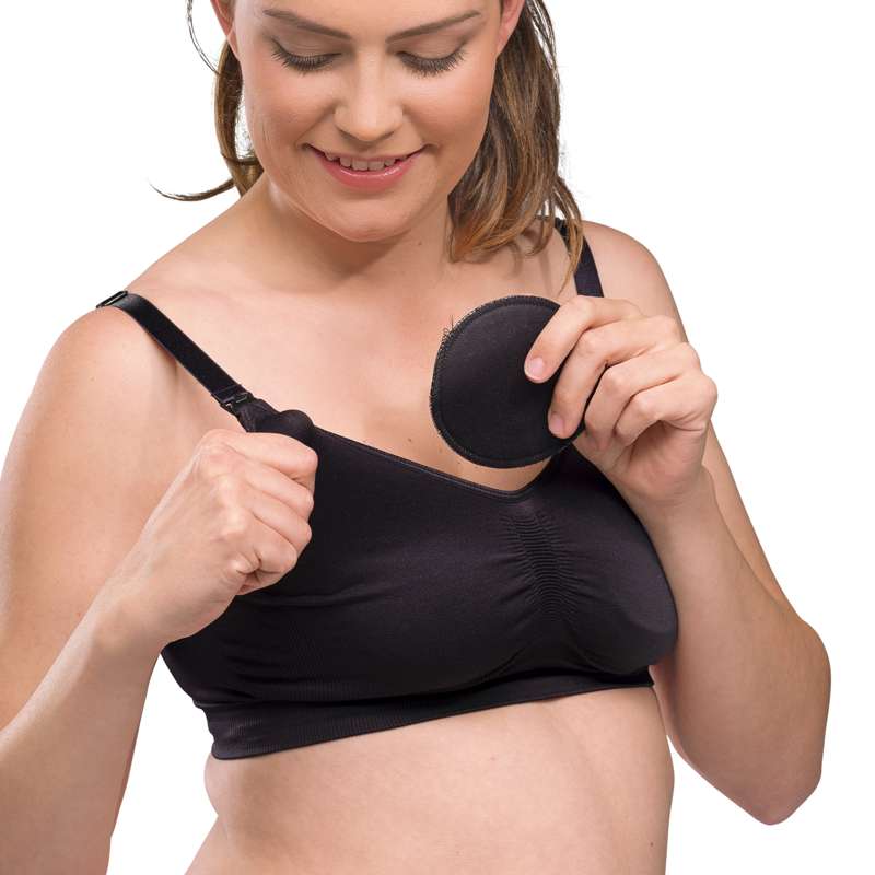New Mum Ammeindlæg Vaskbare One Size   Sort fra Carriwell