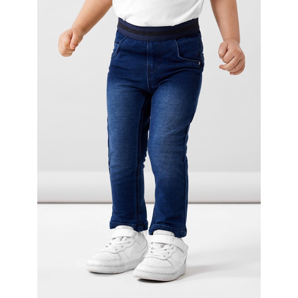 Sweat Denim Leggings Salli Blue Glitter fra Name It