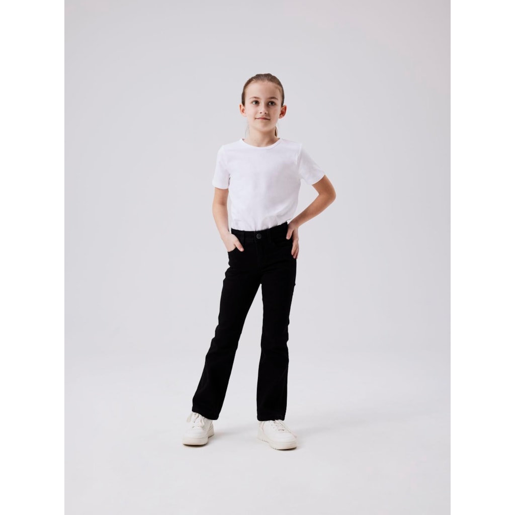 Skinny Fit Bootcut Jeans Polly Black Denim fra Name It