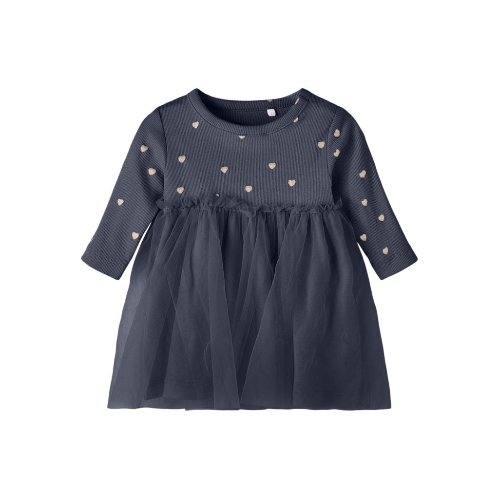 Nadja Langærmet Tyl Kjole Dark Sapphire fra Name It