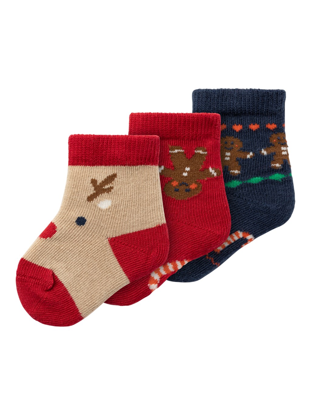 3 Pak Baby Julesokker Richristmas Jester Red fra Name It