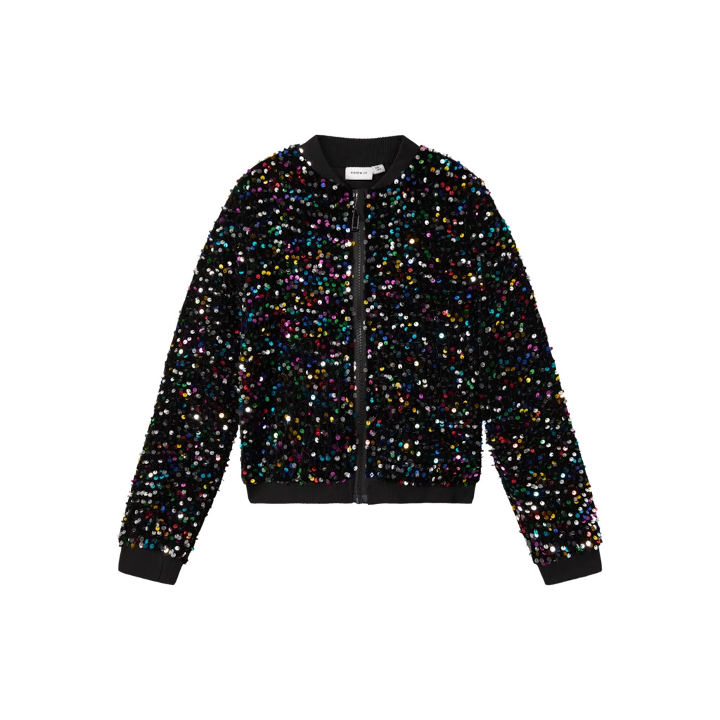 Paillet Bomberjakke Runica Black Multi fra Name It