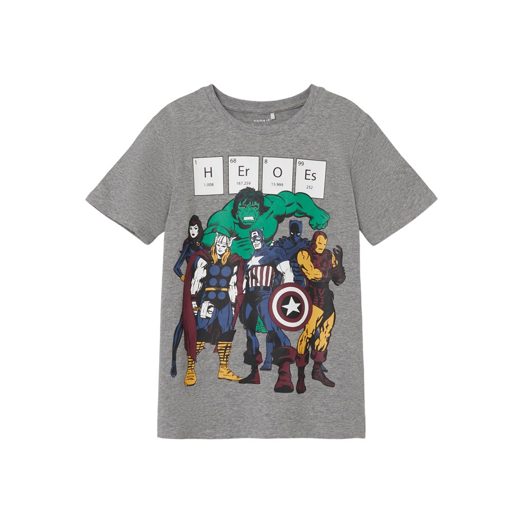 Marvel T Shirt Niklas Grey Melange fra Name It