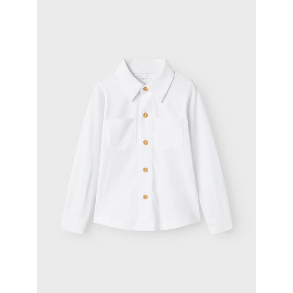 Bomulds Skjorte Ronald Bright White fra Name It