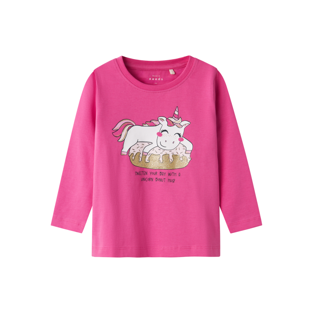 Langærmet Bluse Veen Raspberry Rose fra Name It