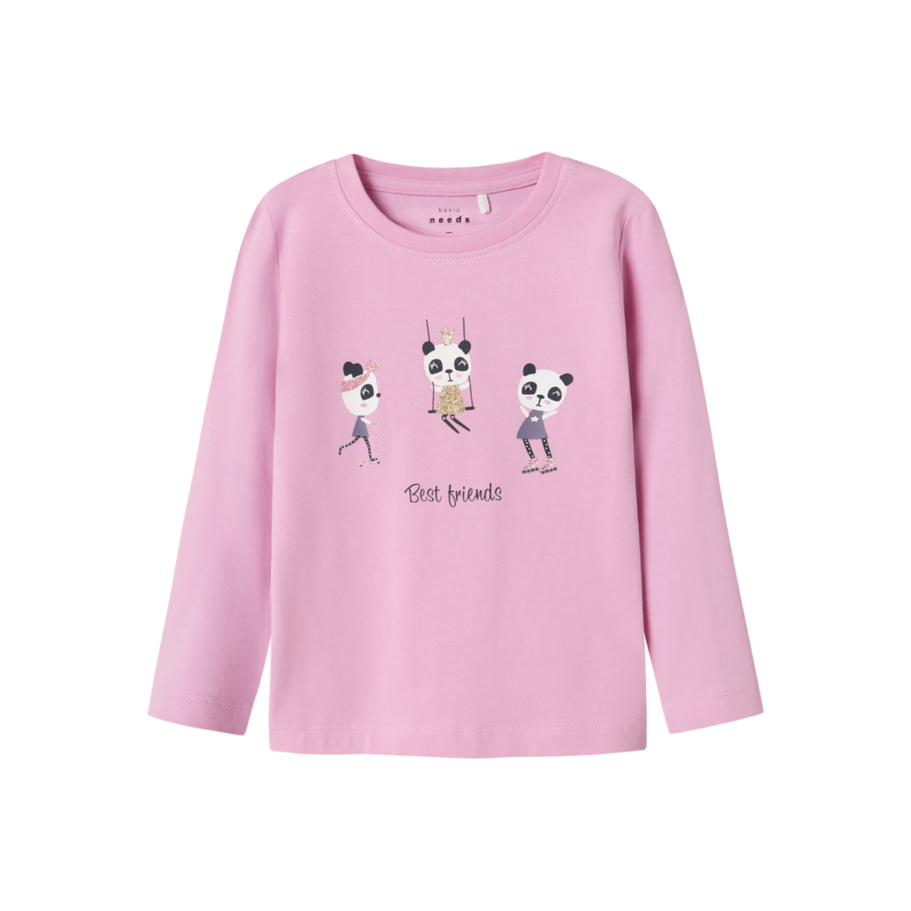 Vix Langærmet Bluse Pastel Lavender Panda fra Name It