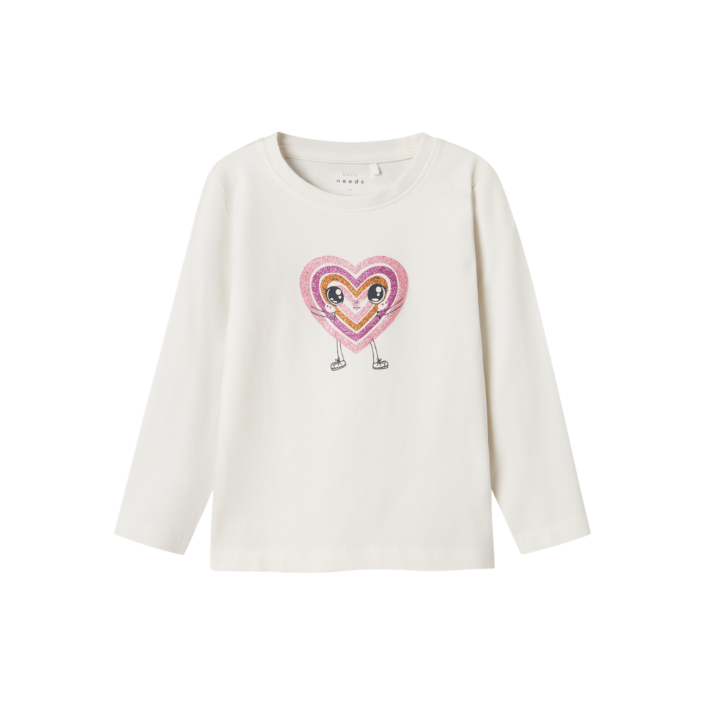 Langærmet Bluse Vix Jet Stream Glitter Heart fra Name It