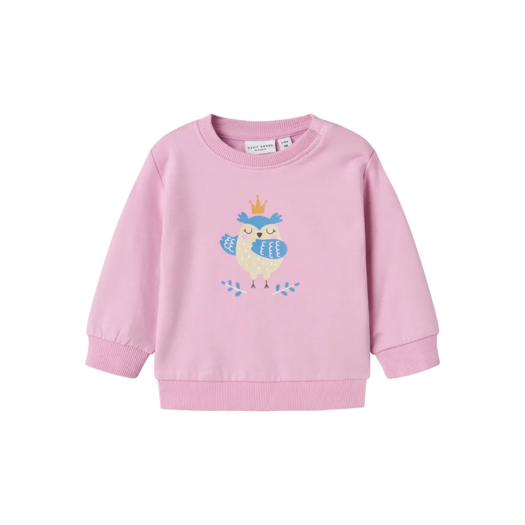 Baby Sweatshirt Vrillie Pastel Lavender Bird fra Name It