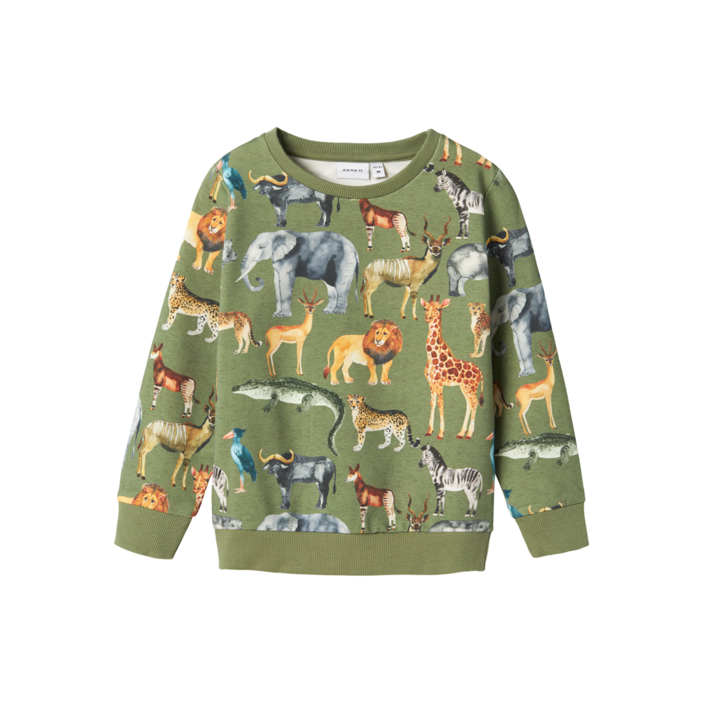 Sweatshirt Jasen Oil Green fra Name It