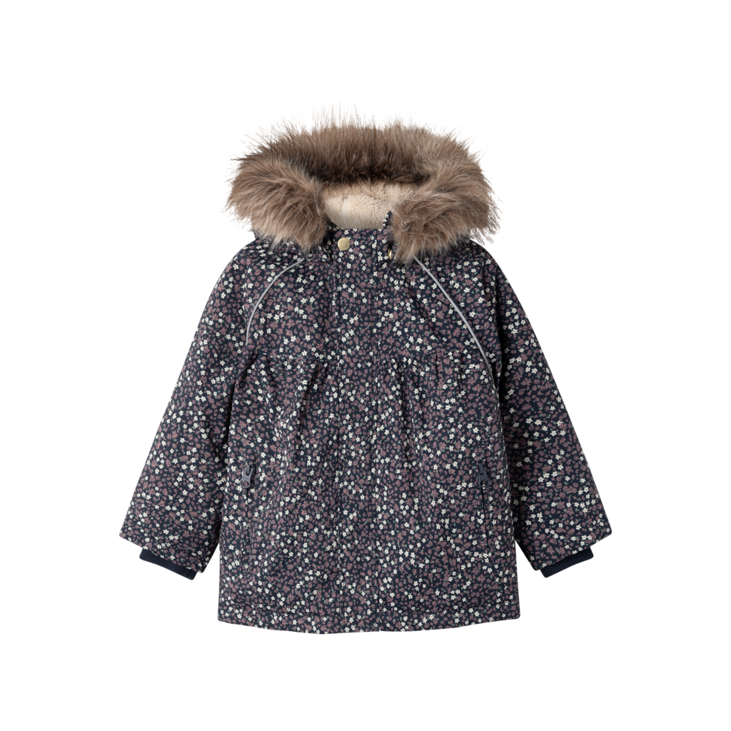 Snow05 Vinterjakke Blomster Dark Sapphire fra Name It