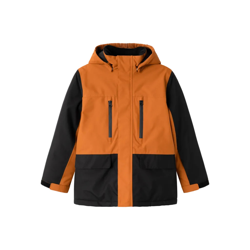 Vinterjakke Snow10 Block Leather Brown fra Name It