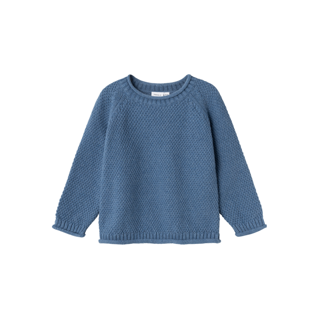 Striktrøje Kilon Coronet Blue Melange fra Name It