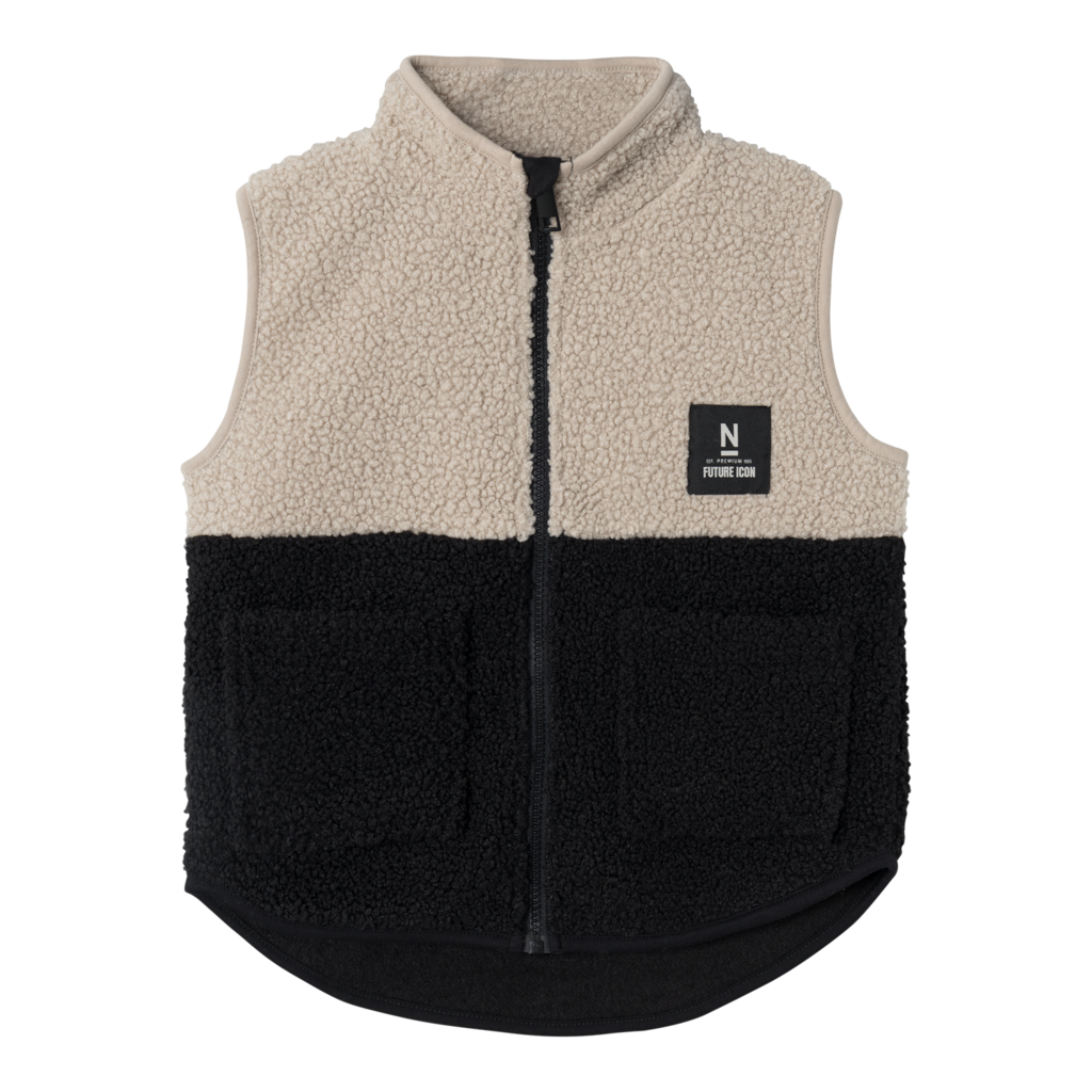 Teddy Vest Laket Black Pure Cashmere fra Name It