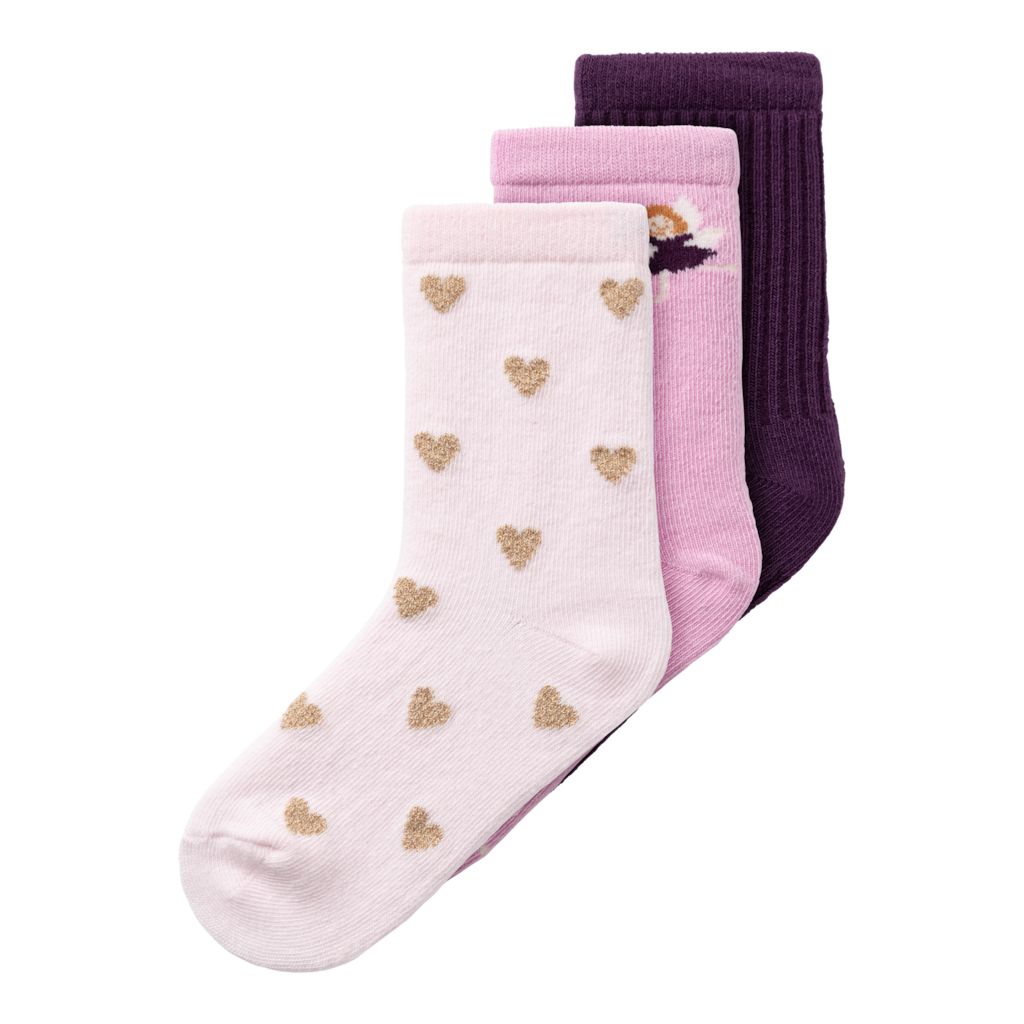 Lumy 3 Pak Strømper Pastel Lavender fra Name It