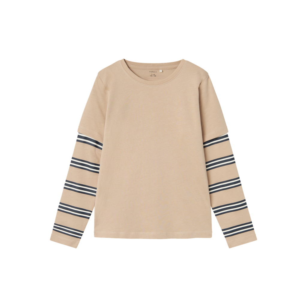 Langærmet Bluse Dirch Oxford Tan fra Name It