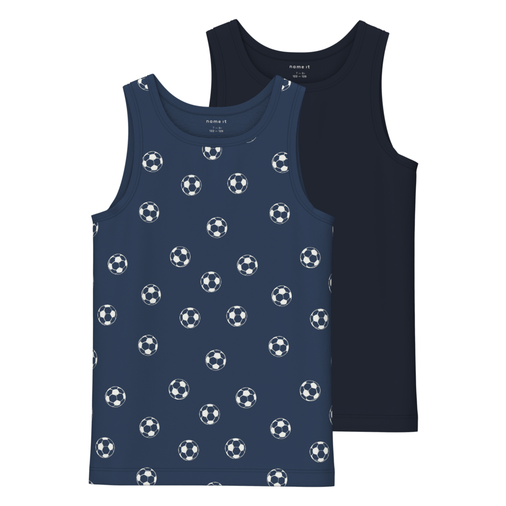 2 Pak Tanktops Fodbold Dark Denim fra Name It