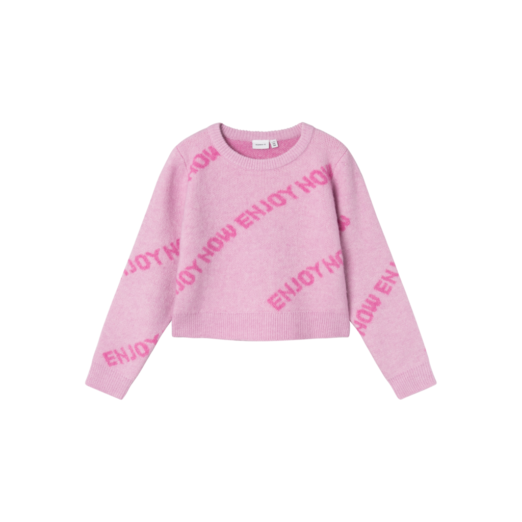 Kort Striktrøje Niword Pastel Lavender fra Name It
