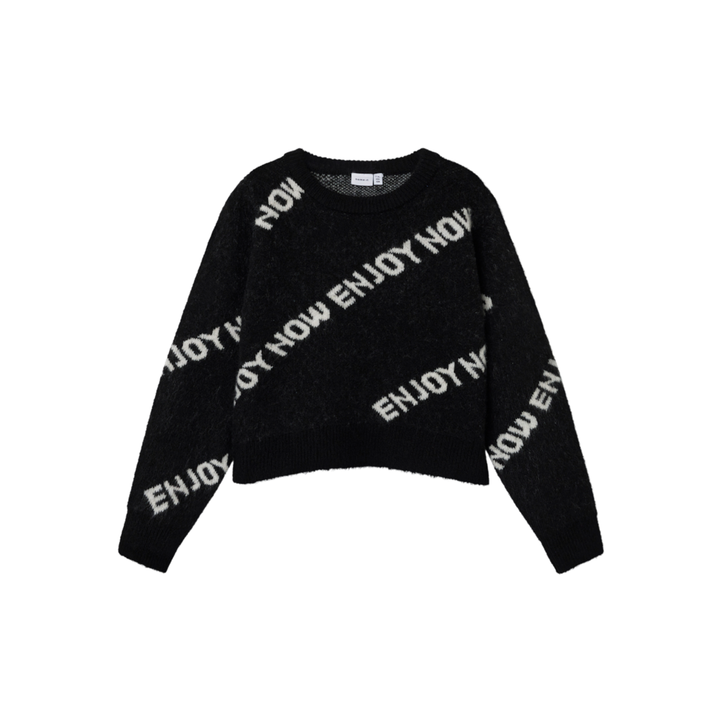 Kort Striktrøje Niword Black fra Name It
