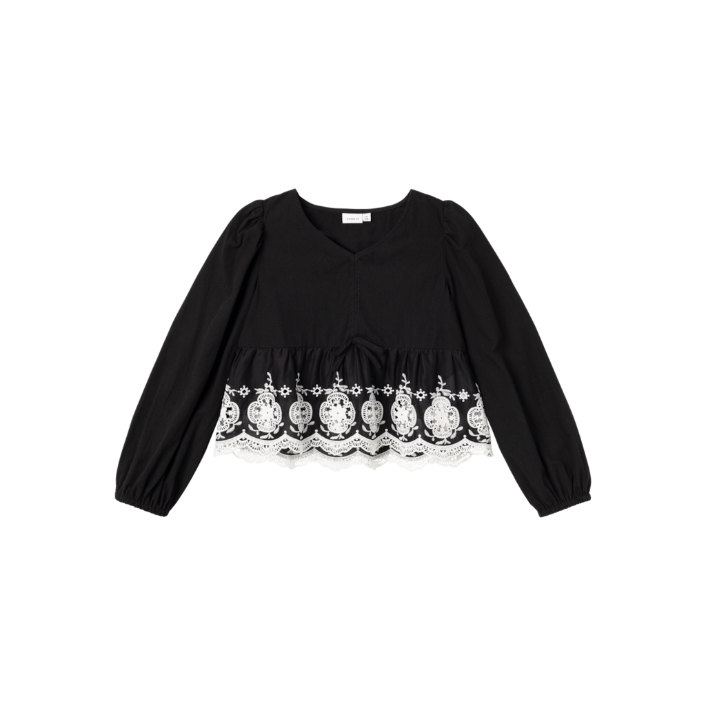 Oreana Kort Blonde Bluse Black fra Name It