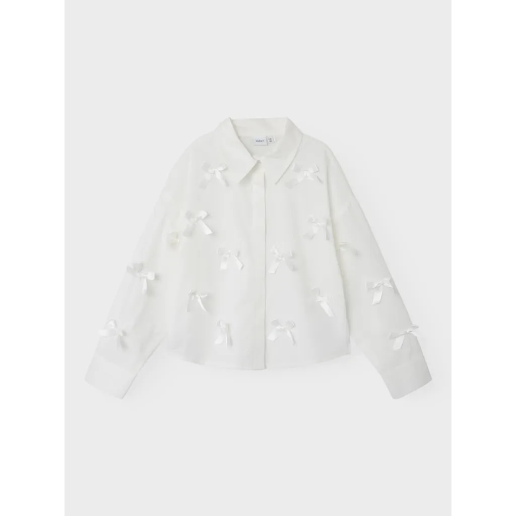 Sløjfe Skjorte Olara Bright White Bow fra Name It