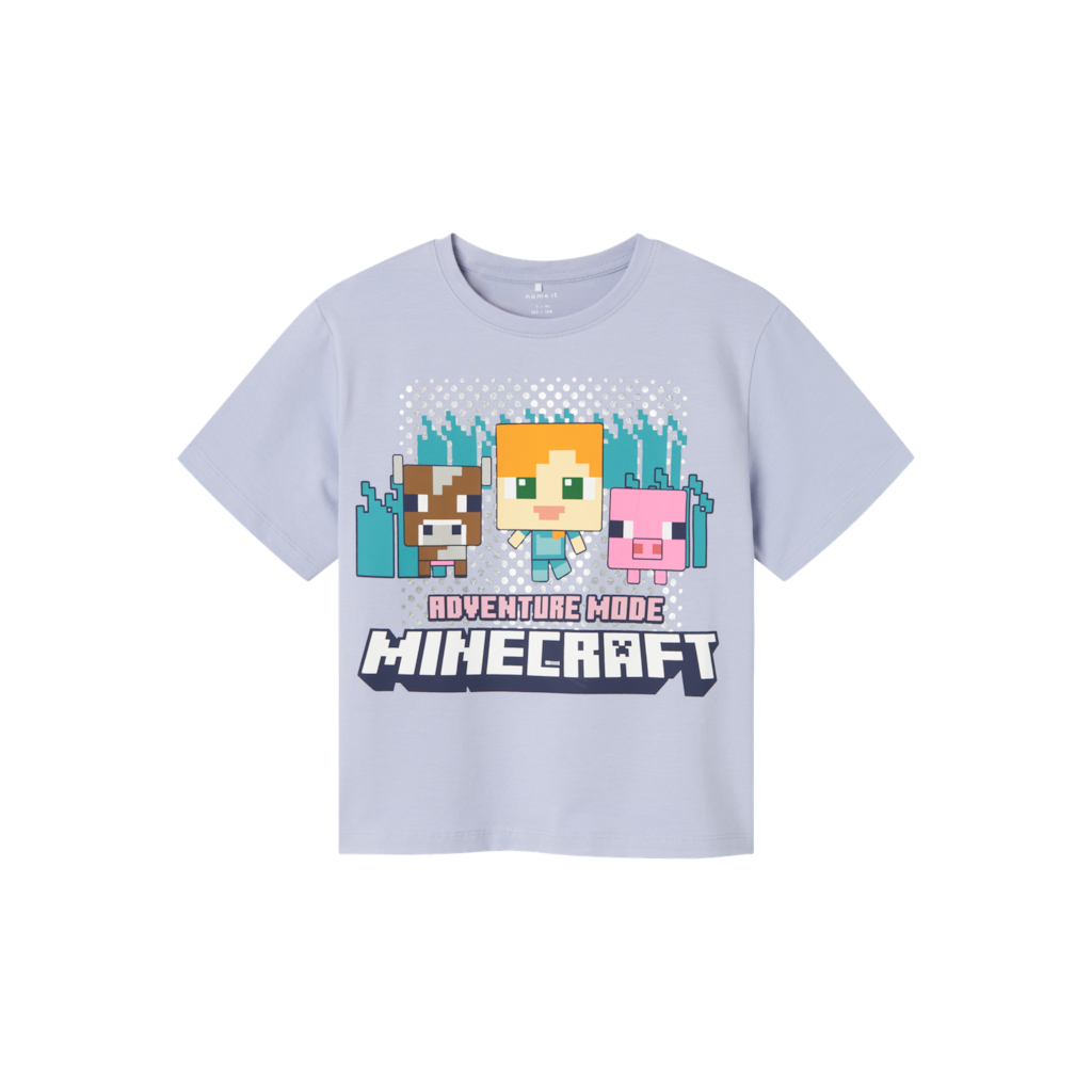 Minecraft T Shirt Oxaja Icelandic Blue fra Name It