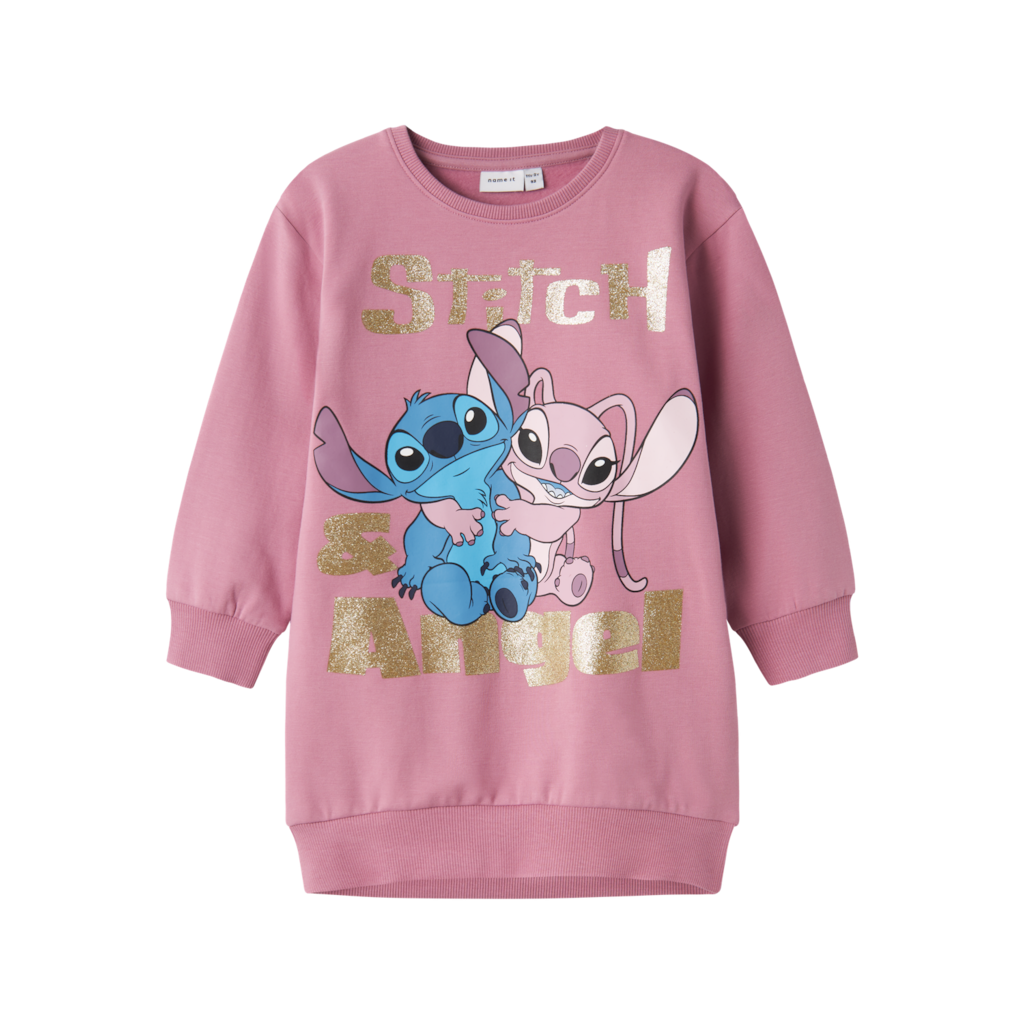 Stitch Sweat Kjole Nyra Mauve Orchid fra Name It
