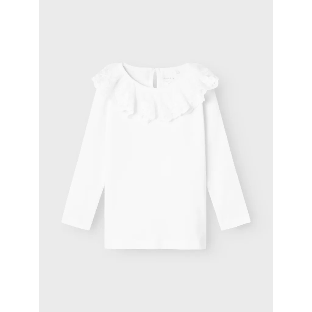 Blonde Krave Bluse Rilda Bright White fra Name It