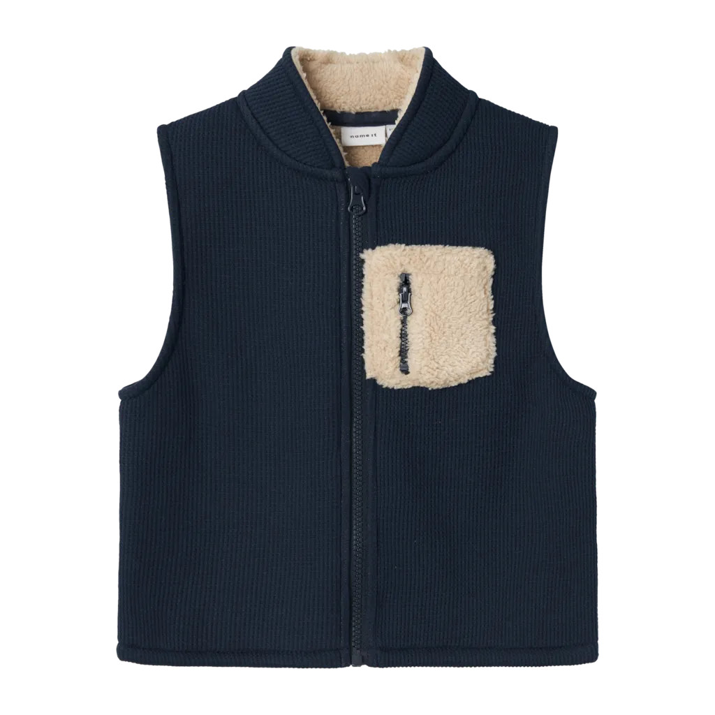 Teddy Vest Sabon Dark Sapphire fra Name It