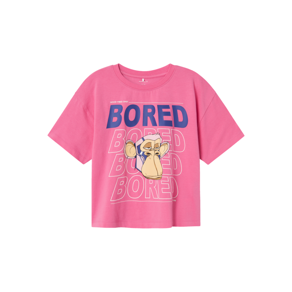 Boxy T Shirt Matta Pink Power fra Name It