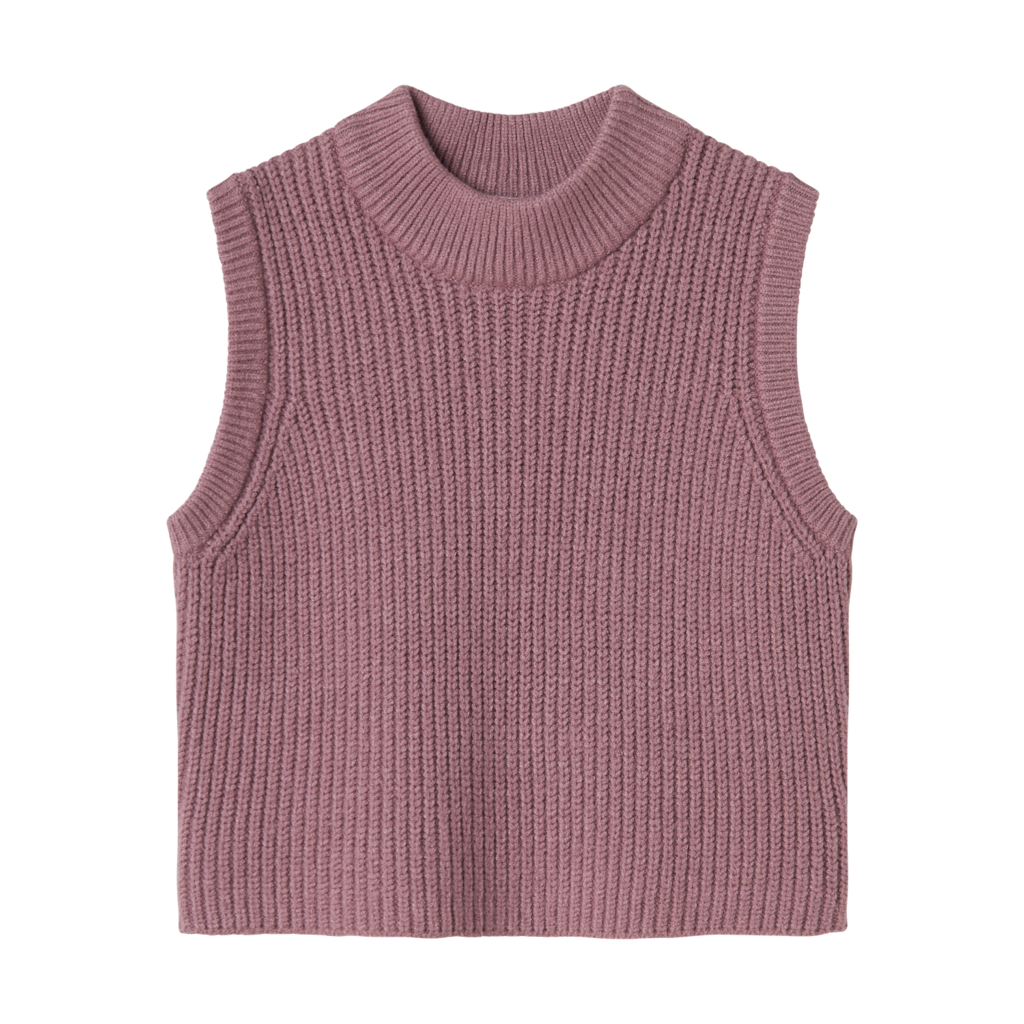 Strik Vest Billie Elderberry fra Name It